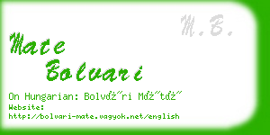 mate bolvari business card